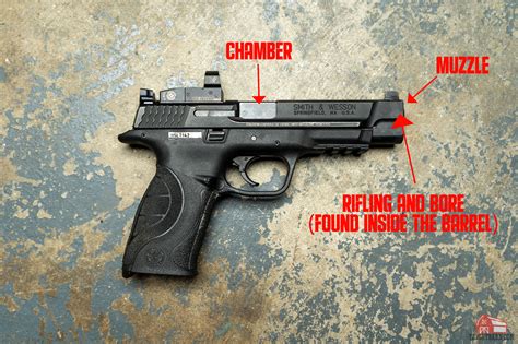 parts of a pistol barrel.